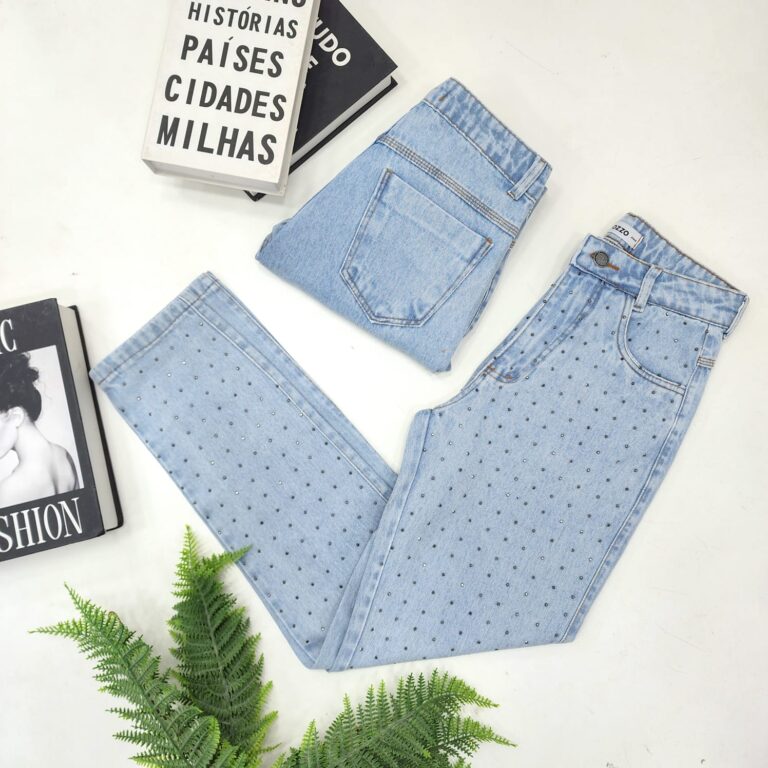 calça mom luisa strass